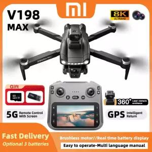 드론액세서리 샤오미 V198MAX GPS 리턴 드론 5G 8K HD 듀얼 카메라 화면 레이저 장애물 회피 기능 탑재 RC