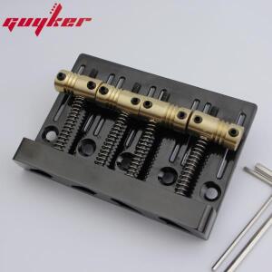 Guyker 4 현 고질량 베이스 브릿지 빈티지 CNC 가공 황동 새들 재즈 테일피스 블랙