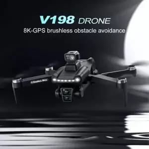 드론액세서리 V198GPS 드론 8K 전문가용 HD 카메라 ESC 브러시리스 장애물 회피 공중 접이식 쿼드콥터 미니