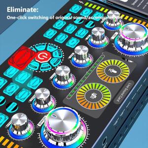 라이브 사운드 카드 스튜디오 녹음 블루투스 마이크 믹서 음성 체인저 스트리밍 팟 캐스트 가라오케 홈