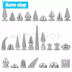 리벳못 리베트 5-50개대 가죽 펑크 스터드 스파이크 실버 리벳 나사 옷 가시 패치 자켓