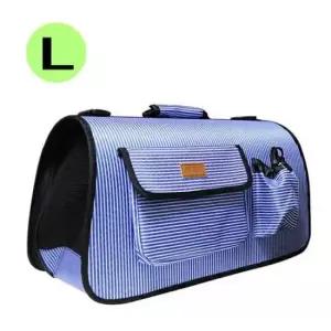 [반려] 피플 블루 줄무늬 L 이동가방
