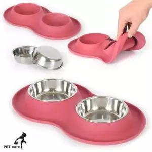 [반려] 레드 클린 인디언 실리콘 더블보울