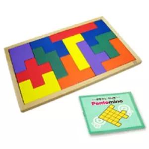 (러닝스텝) 원목 펜토미노 베이직 (소책자포함)가교구 가놀이 블럭 나무 맞추기 맞추기게임 모양맞추기 가