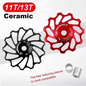 자전거행어 변속기 MEROCA 자전거 뒷 자키 휠 11T 13T 세라믹 베어링 풀리 MTB 도로 롤러 시프터 스위치