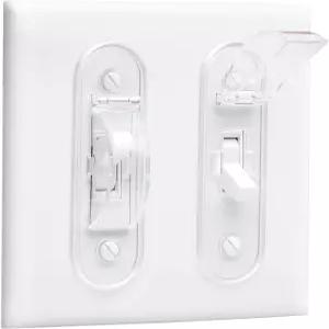 벽 스위치 가드 보호 라이트 커버 토글 스타일 켜거나 끄는 위치로 잠그기 1팩 클리어