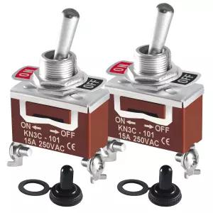 QIATOL 토글 스위치 12v DC 30A 2팩 2핀 SPST 오토카 마린 보트용 방수 부츠 캡 커버 포함.