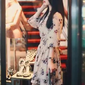 [옷은날개] 허리밴드 랩원피스 꽃패턴 봄원피스 쉬폰원피스 브이