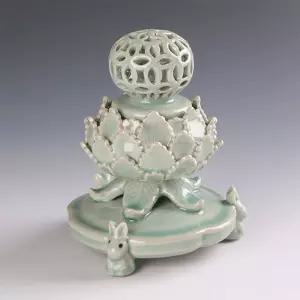 청자 칠보 투각 향로 제수용 S향로 제사 선물 장식품 미니 작품도자기 소품 어처 인테리어 용품