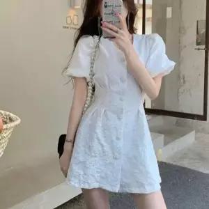 [옷은날개] 미니 원피스 플로아 호캉스 데일리 행사 모임 브이넥