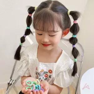 대용량 머리고무줄 컬러 헤어 머리끈 50개 여성머리끈