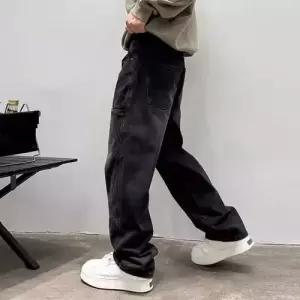 샤오원샵 바지 남자 배기핏 멀티포켓 데님팬츠 키작남 힙합패션 꾹1
