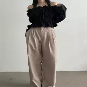 [SBD] 프릴 블라우스 주름 청순한 긴팔 여자 스모킹 쉬폰