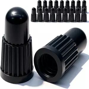 MEAJU 블랙 프레스타 밸브 캡 20팩 - MTB 로드 바이크 자전거용 먼지 및 에어 스템 커버 프렌치 경량