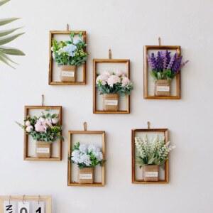 인테리어 조화액자 벽장식 우드 장식 식물 프레임
