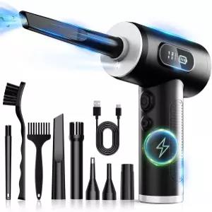 키보드 전자 기기 청소를 위한 LED 조명 충전식 무선 송풍기를 갖춘 100 000RPM 전기 에어 더스터-3 기어