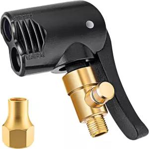 자전거 타이어용 프레스타 슈레이더 에어 척 잠금 인플레이터용 1/4인치 F-NPT 퀵 커넥트가 있는 듀얼 헤드