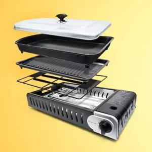 국산 가스와이드그릴 캠핑용그릴 야외바베큐 불판 접이식 용그릴