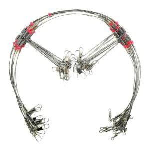 바텀 리그용 낚시 와이어 리더: 트롤링 피어 서핑 태클을 위한 회전 스냅이 있는 10pcs 1/2/3 암 소금물 하이 로우 리그 리더 - 길이 2.76인치 / 4.72인치