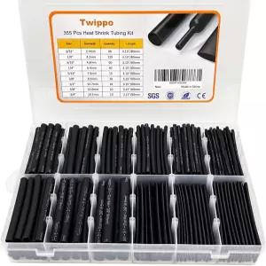 Twipo 열수축 튜브 키트 355pcs - 3 1 이중 벽 안감 전기 방수 산업용 터미널 해양 등급 와이어 커넥터 랩