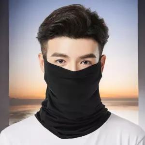 PrimeBulk 귀걸이형 여름넥워머(블랙) 스포츠마스크 형마스크 골프용 쿨마스크 자외선차단 얼굴가리게 가리