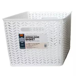 헤링본 직사각 오픈형 바스켓(6호) (랜덤발송)바구니 소품 정리 수납 다용도