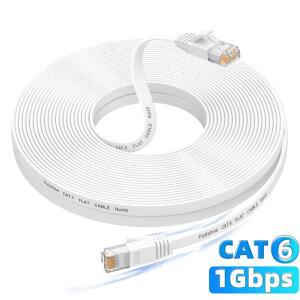 CAT 6 이더넷 케이블 화이트 고속 솔리드 플랫 기가비트 인터넷 네트워크 LAN 패치 코드 베어 코퍼 스내글