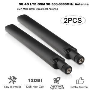 5G 4G LTE GSM 3G 안테나 600-6000MHz 12dBi 범용 호환 광대역 SMA 남성 CPE 라우터 휴대폰 용 호환 전방향