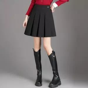 스커트 치마 가을 체크 플리츠 여성패션 쇼트 볼륨 A라인 DL3
