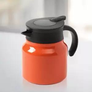 이중진공보온포트 티웨어 온도표시 보온 주전자 오렌지 차 거름망 750ml