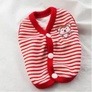 [반려] 스트라이프 레드 원숭이 패션 1P 조끼 강아지 민소매