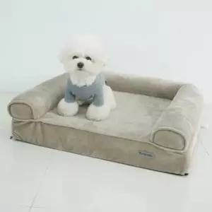 [반려] 범퍼가드 브라운 극세사 강아지 1P 쇼파 대형 침대