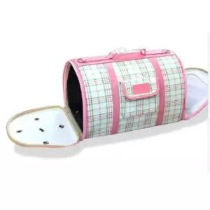 [반려] 1P 가방 핑크 파스텔 체크 외출 강아지 이동 중형