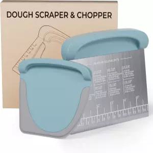 2 IN 1 업그레이드 벤치 스크레이퍼 페이스트리 빵 케이크 피자용 반죽 변환 차트 및 계량 척도가 있는