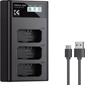 소니 A6400 A6600 ZV-E10 A7 A7ii 카메라용 LCD 디스플레이가 장착된 K F 컨셉 NP-FW50 충전기 3슬롯