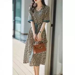 썸머 허리끈 LS46300 루즈핏 롱 잔꽃반팔 반팔 썸머원