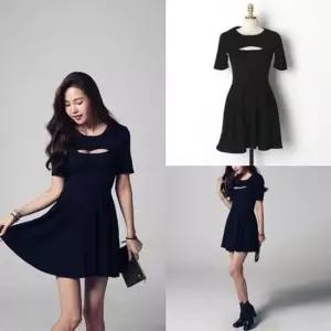 미니 플레어 클럽원피스 파티룩 가슴트임 연말모임 원