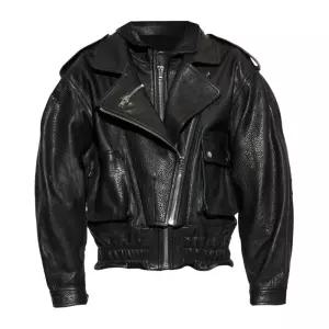 이자벨마랑 아넬리 페블 가죽 크롭 재킷 VE0497FCC2B08I 01BK