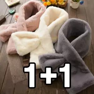 1+1 여자 선물 빅사이즈 페이크 퍼 머플러 털 목도리 밍크 쁘띠 따뜻한 귀여운 데일리