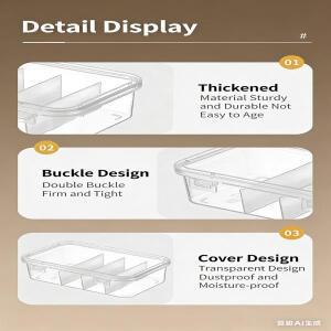 투명 데이터 케이블 정리 케이스 분류 방진 카드 뚜껑 포함 사무실 가정용