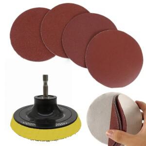 10Pcs 100mm 샌딩 디스크 60-240 그릿 샌드페이퍼 버핑 휠 후크 및 루프 백킹 패드 전기 드릴 그라인더 로