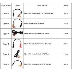 암수 RCA 오디오 어댑터 코드 연결 케이블 TV 스피커 스테레오 비디오 W28 3.5mm 잭 남성 3 4 극-2웨이