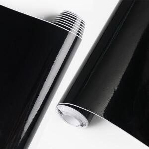 글로스 PVC 피아노 블랙 비닐 랩 필름 스티커 자동차 차량용 호환 광택 유광 자가 접착 기포 없는 콘솔 컴