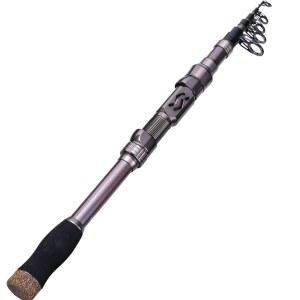 수가일랑 텔레스코픽 낚싯대 - 24톤 탄소 섬유, CNC 가공 릴 시트, 편안한 EVA 핸들, 베이스 송어 낚시용 여행용