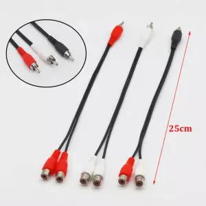 Y젠더 Y잭 이어폰 마이크 헤드셋 RCA 남성 - 2 여성 오디오 케이블 Y 분배기 커넥터 어댑터 변환기 와이어