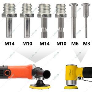 M3 M6 M10 M14 연마 패드 용 드릴 어댑터 디스크 육각 나사 연결로드 앵글 밀 핸들 그라인더 폴리 셔