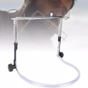 POENVFPO 하모니카 넥 홀더 10 및 24 홀 초보자용 스티커가 부착된 합금 스틸 조절 각도 스탠드