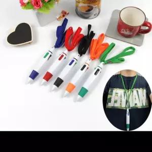 심플 판촉용품 목걸이 볼펜 기념품 사무용 판촉 1P 4색