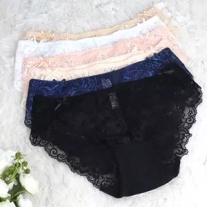 레이스 리본 팬티 여성 언더웨어 속옷 누디 선물용 햄라인 예쁜