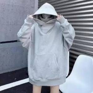 [옷자락]남녀공용 무지 컬러 후드 맨투맨 루즈핏 턱받이